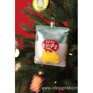 Christmas Bag of Chips Glass Ornaments for Christmas